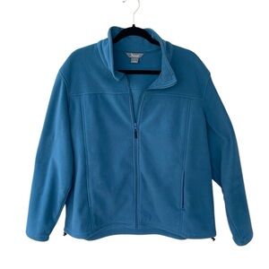 NATURAL WOMENS LING SLEEVE TEAL ZIP UP FLEECE JACKET SIZE 1X